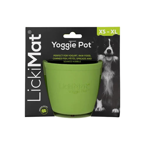 LickiMat Yoggie Pot Green, Yoggie pot for dogs, Dog enrichment, Pet Essentials Warehouse 