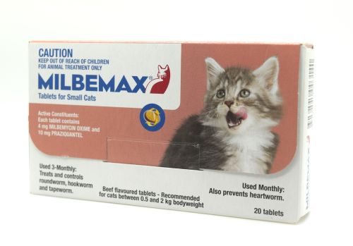 Milbemax Small Cat 0.5-2kg Single, small cat wormer, Pet Essentials Warehouse