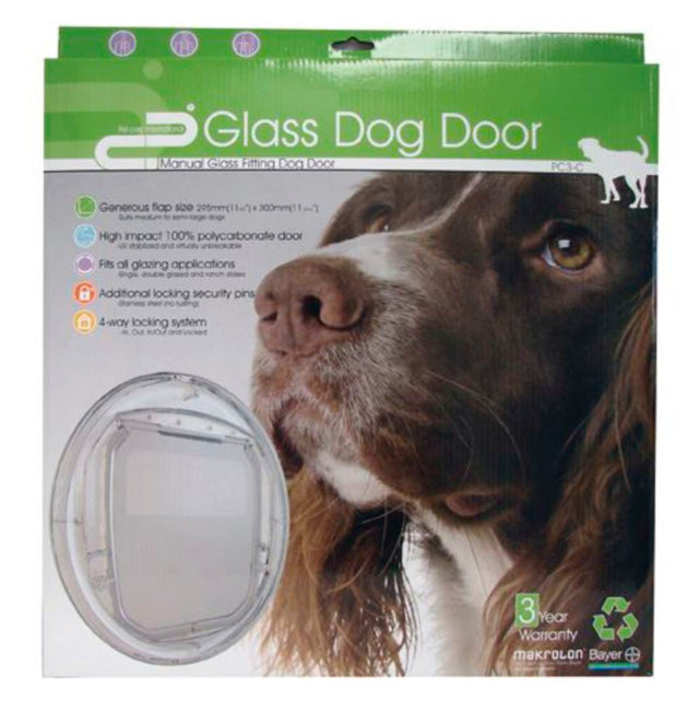 Pet-Corp Versatile Manual Glass Fitting Dog Door, Glass dog door, Pet Essentials Warehouse
