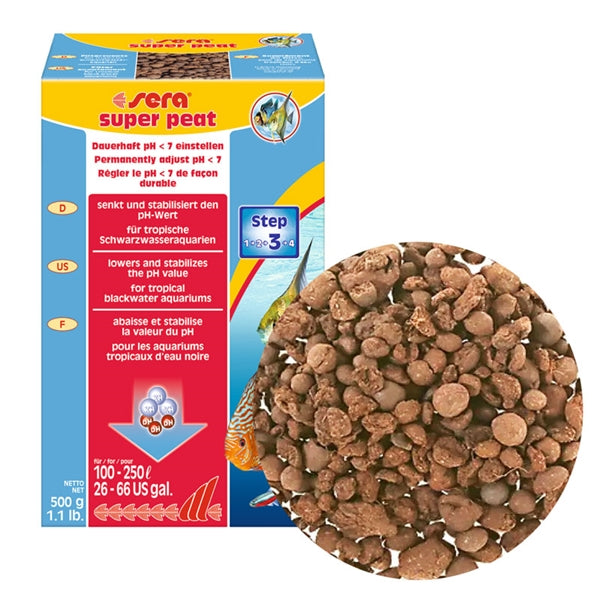 Sera Super Peat 500g box, pet essentials warehouse