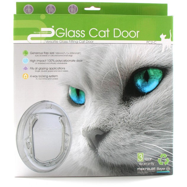 Pet-Corp Versatile Glass Fitting Cat Door, glass cat door, cat doors, doors for cats, glass fitting cat doors, Pet Essentials Warehouse