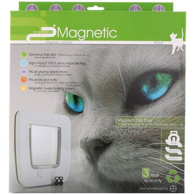 Pet-Corp Universal Fitting Magnetic Cat Door, Magnetic cat door, Cat door with Magnetic lock, Pet Essentials Warehouse
