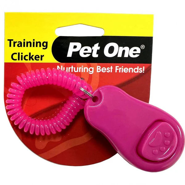 Pet One Training Clicker pink colour, pet essentials warehouse