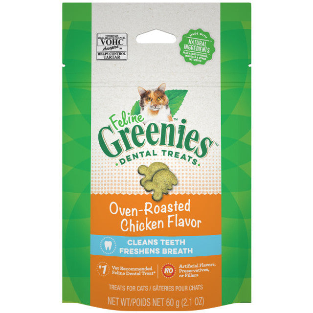 Greenies Oven Roasted Chicken Dental Cat Treats, Cat dental treats chicken, pet essentials warehouse, pet city