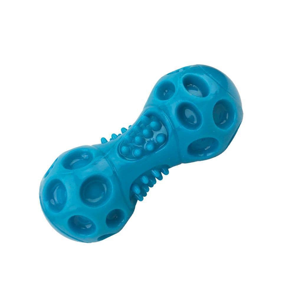 Ruff Play Rubber Squeak Dumbell 12cm Dog Toy, Pet Essentials Napier, Pet Essentials Porirua, Bone rubber toy for dogs