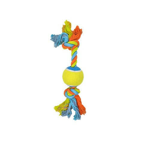 Knots of Fun Rope Bone with Tennis Ball 31cn Dog Toy - Allpet Dog Rope ...