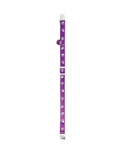 Cat Collar Cat Adjustable Reflective Paws Purple