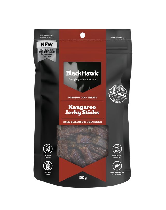 Black Hawk Treats Dog Kangaroo Jerky Sticks, black hawk nz dog treats