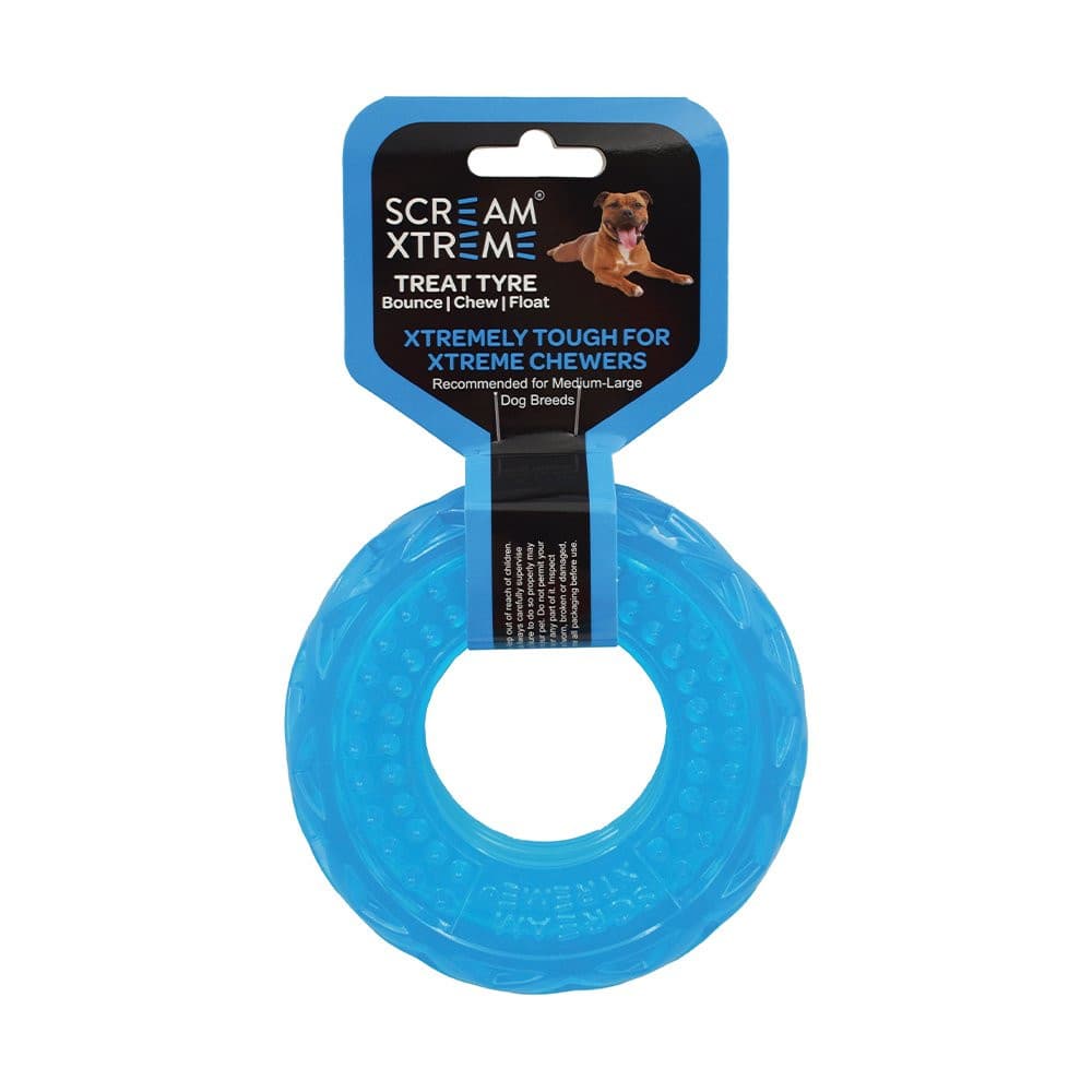 Scream Xtreme Treat Tyre Toy Blue Large, Pet Essentials Warehouse, Pet City