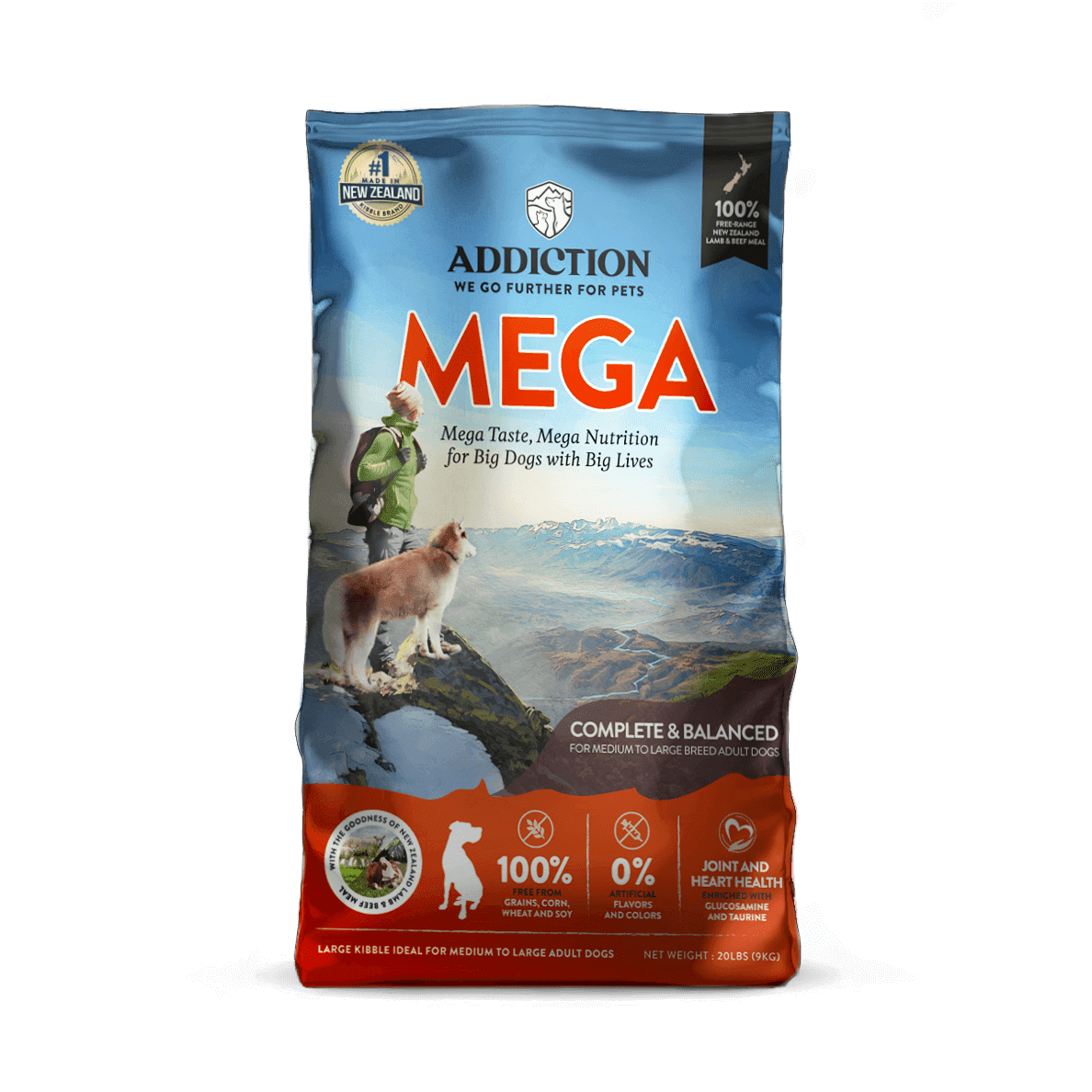 Addiction Mega Grain Free Dry Dog Large Kibble, Pet Essentials Napier, Pet Essentials Warehouse, Pet Essentials Direct, Addiction Mega dog food