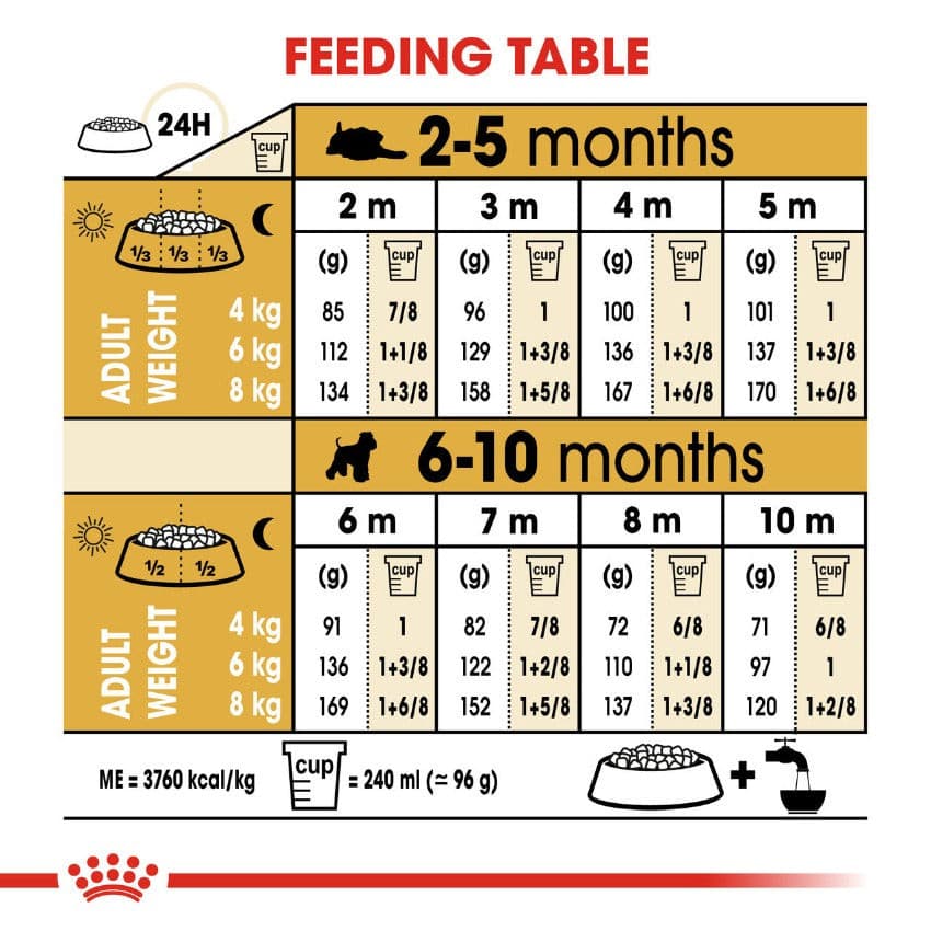 Royal Canin Miniature Schnauzer Puppy Feeding Guide