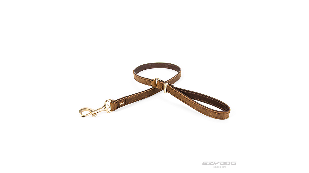 EzyDog Oxford Leather Dog Leash Brown, Leather dog lead in brown, pet essentials warehouse