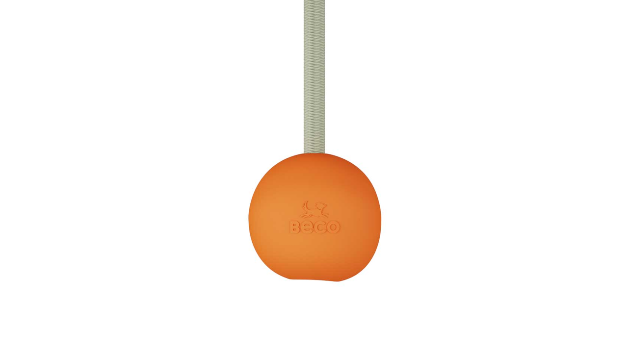 Beco Slinger Ball  Orange Dog Toy, beco recycled dog toy, pet essentials warehouse