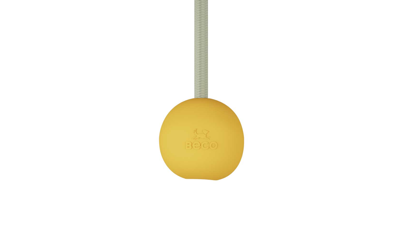 Beco Slinger Ball  Yellow Dog Toy, beco recycled dog toy, pet essentials warehouse