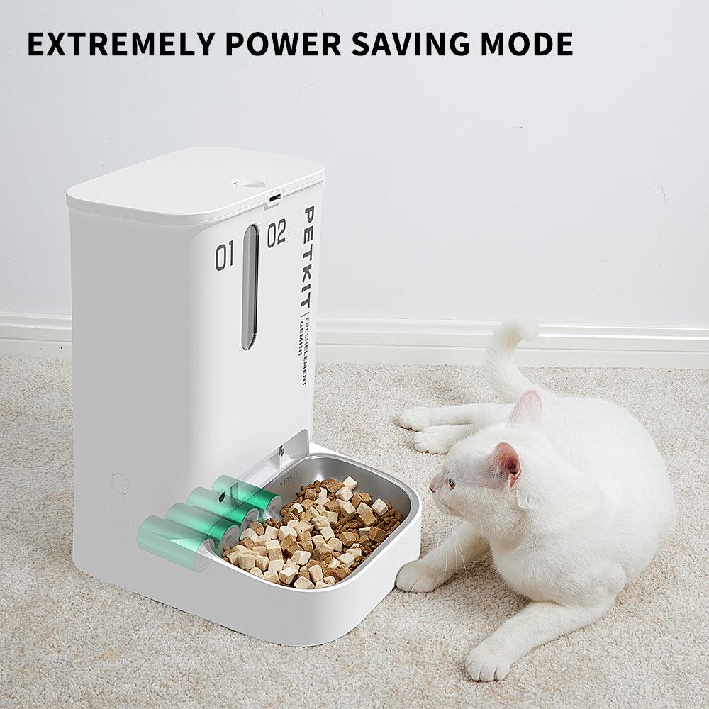 PETKIT Fresh Element Gemini Smart Feeder battery saving technology, pet essentials warehouse