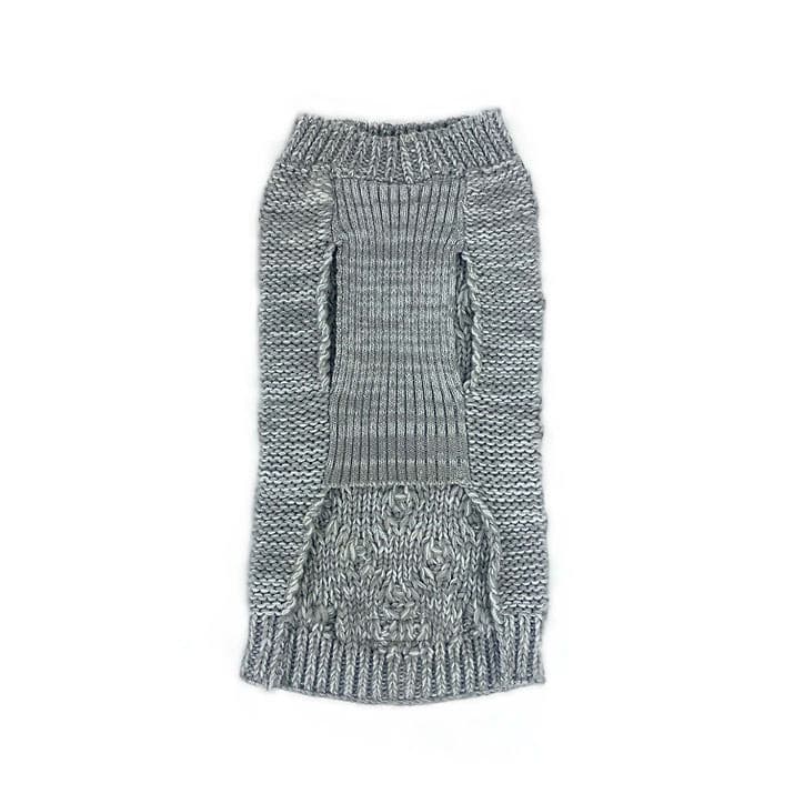 Jumper Huskimo Diamond Cable Grey underside of the grey jumper