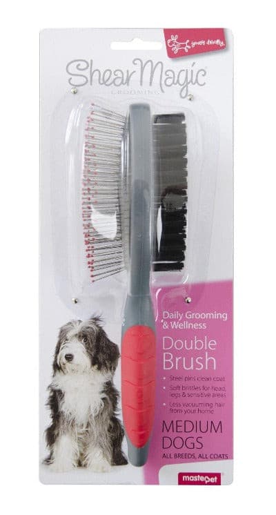 Yours Droolly Shear Magic Double Brush Small, Pet Essentials Napier, Pets Warehouse, double sided brush for Medium breed dogs, BA525, Pet Essentials Napier, Double sided brush for medium size dogs