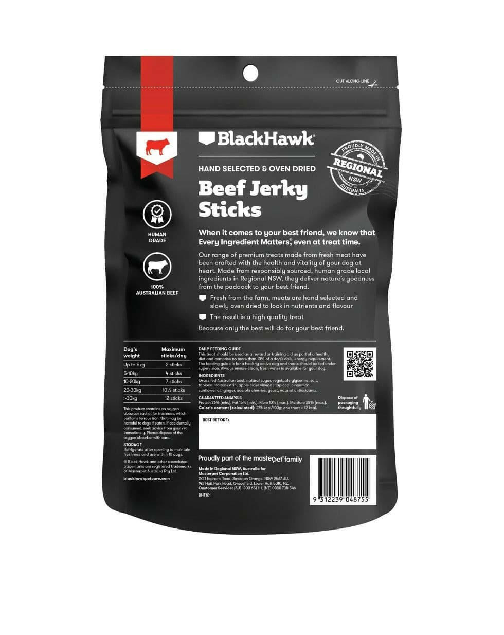 BlackHawk Dog Beef Sticks 100G, Pet Essentials warehouse