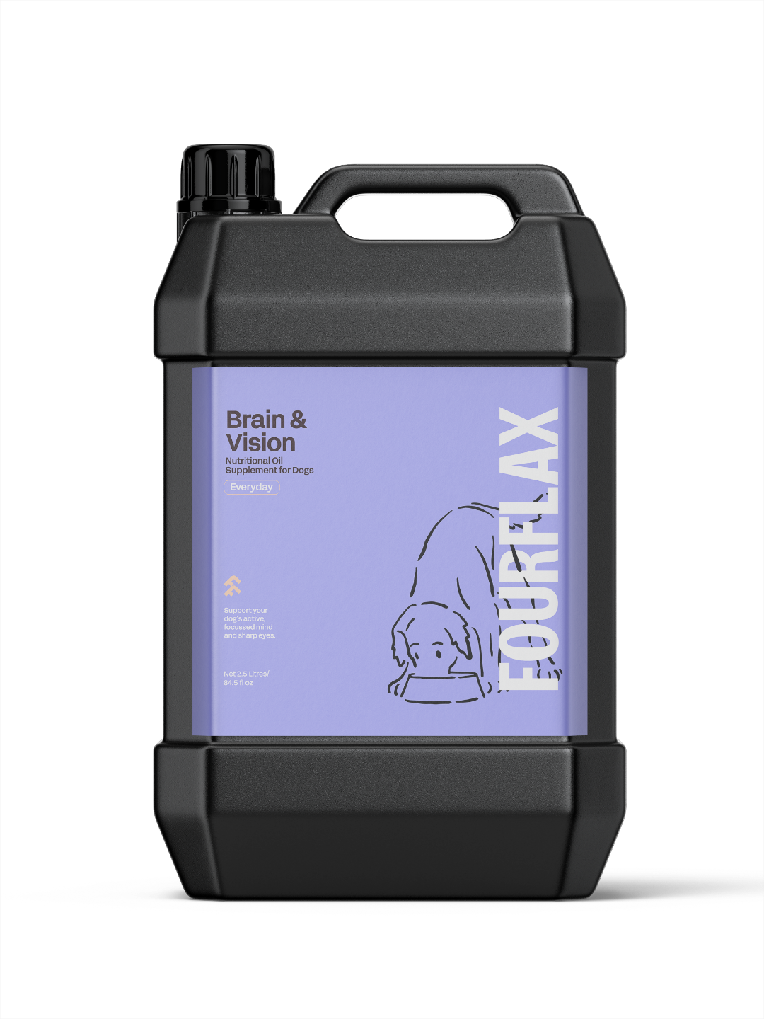 Fourflax Brain & Vision Nutritional Oil Supplement for Dogs 2.5L bottle