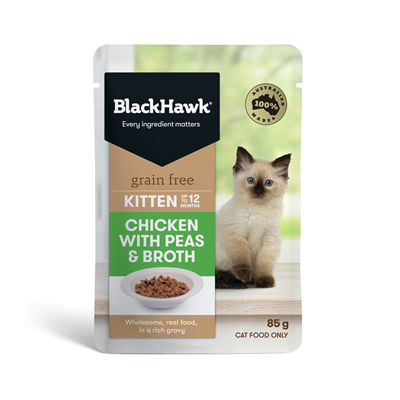 Black Hawk Grain Free Kitten Chicken with Peas & Broth Wet Cat Food