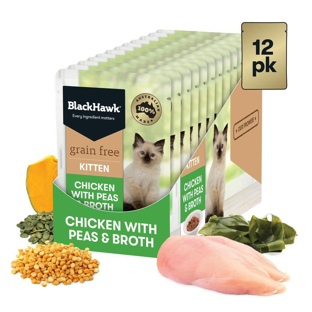 Black Hawk Grain Free Kitten Chicken with Peas & Broth Wet Cat Food