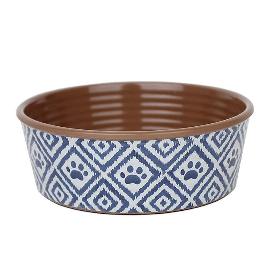 Barkley & Bella Paw Ikat Bowl Indigo - Cat Bowl