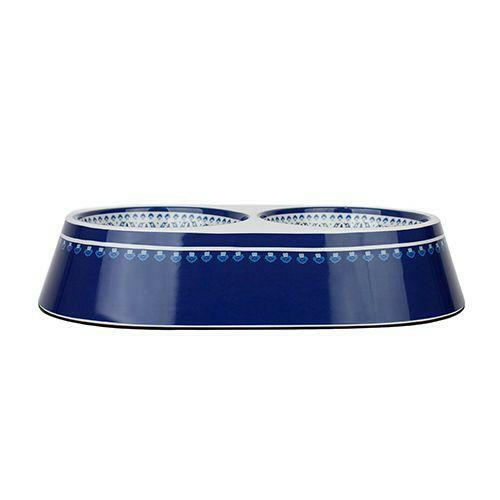 Barkley & Bella Melamine Double Bowl - Medina Indigo